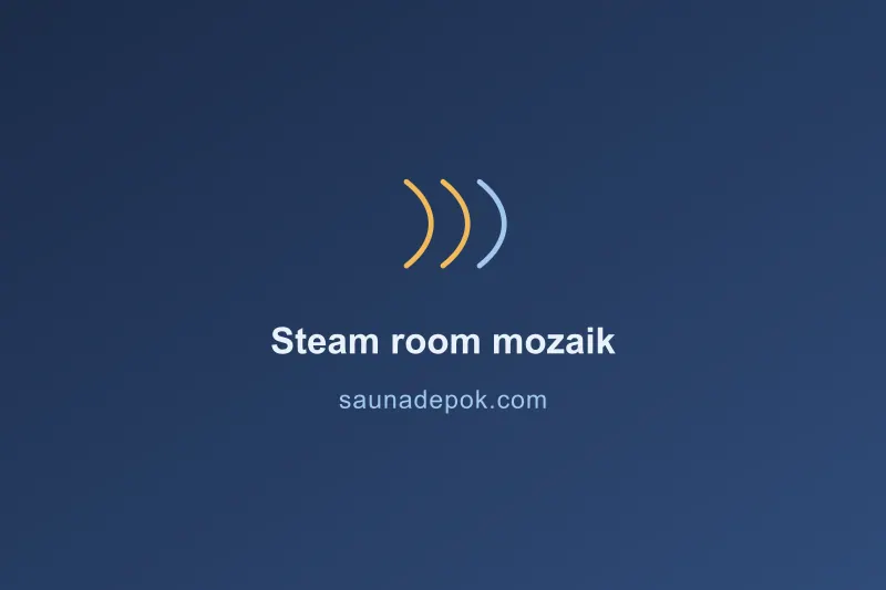 Interior steam room dengan mozaik dan uap tebal di spa Depok